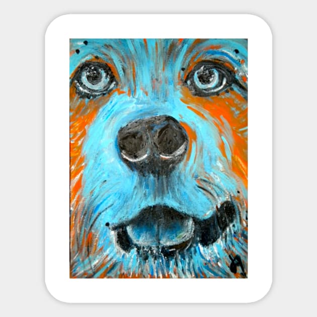 yellow lab in turquiose Sticker by Jeneralarts